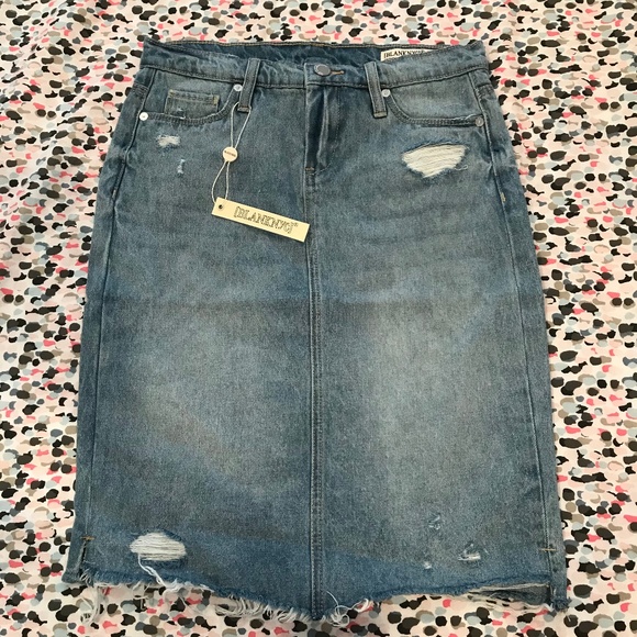 Blank NYC Big Reveal Denim Pencil Skirt Light Wash - Picture 2 of 5